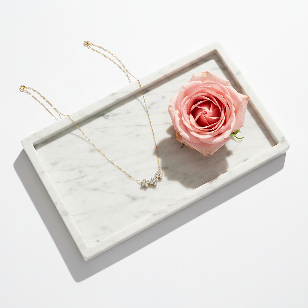 Everlasting Bloom Floral Cluster Necklace
