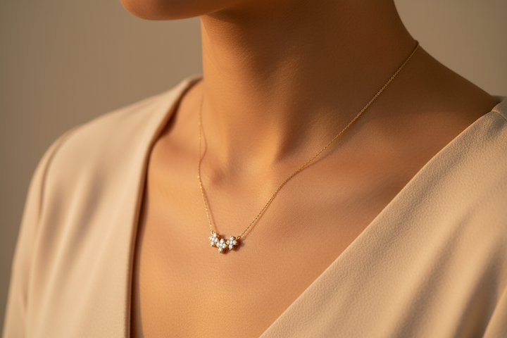Everlasting Bloom Floral Cluster Necklace