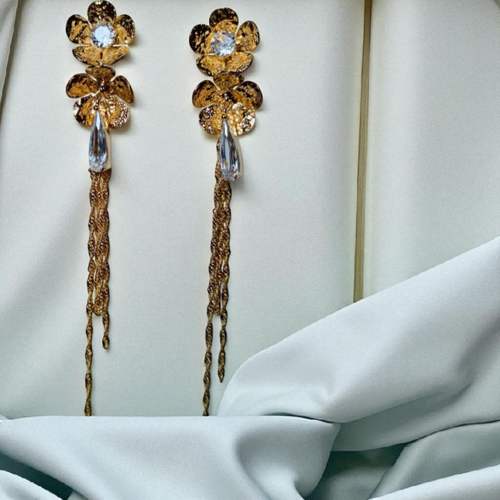 Floral Statement Drop Earrings