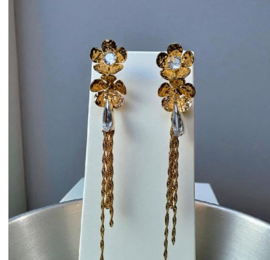 Floral Statement Drop Earrings