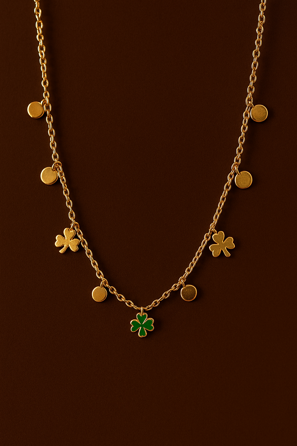 Golden Charm Clover Necklace