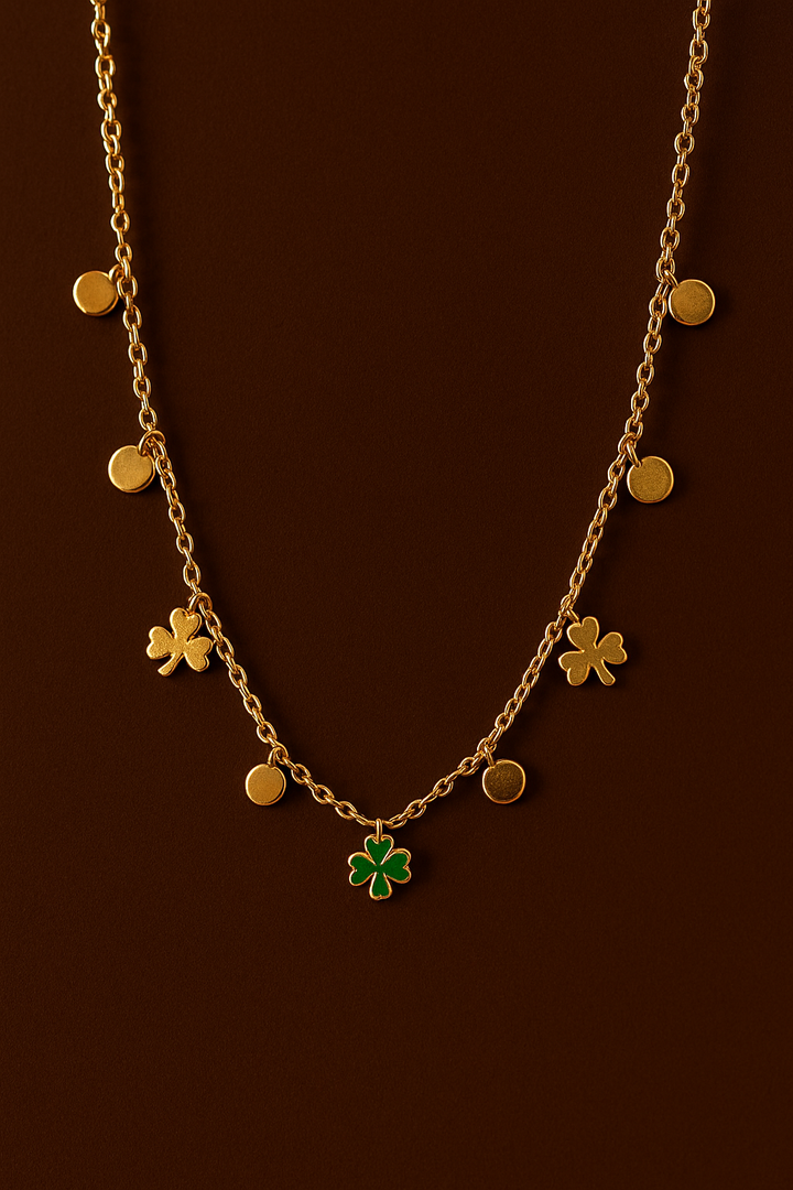 Golden Charm Clover Necklace