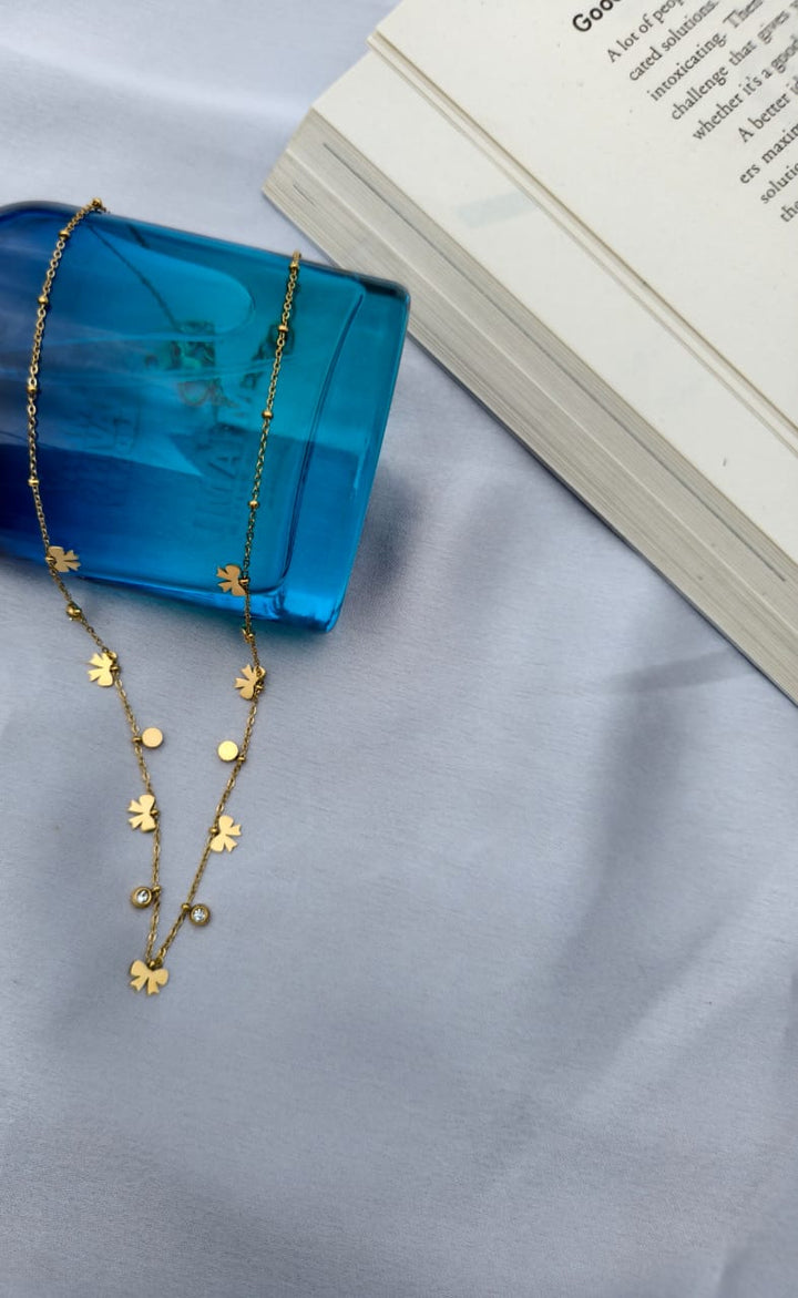 Golden Charm Clover Necklace