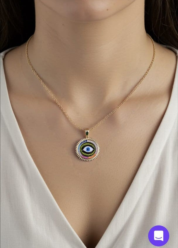 Golden Evil Eye Anti-Tarnish Necklace