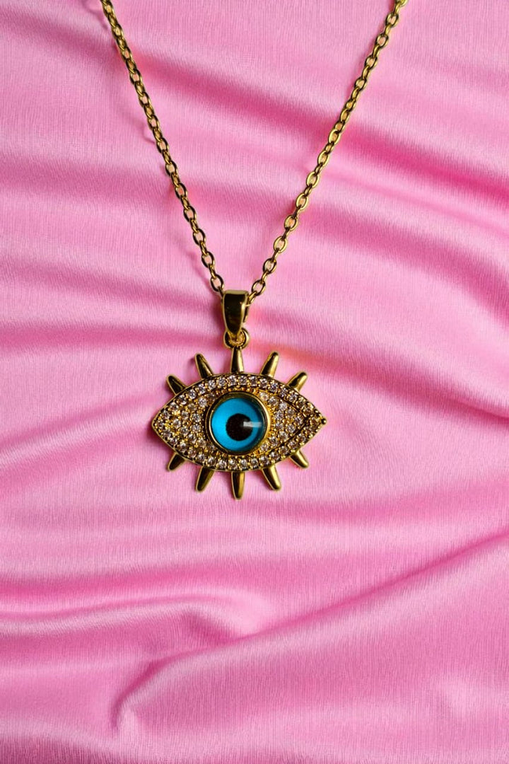 Golden Evil Eye Pendant Necklace