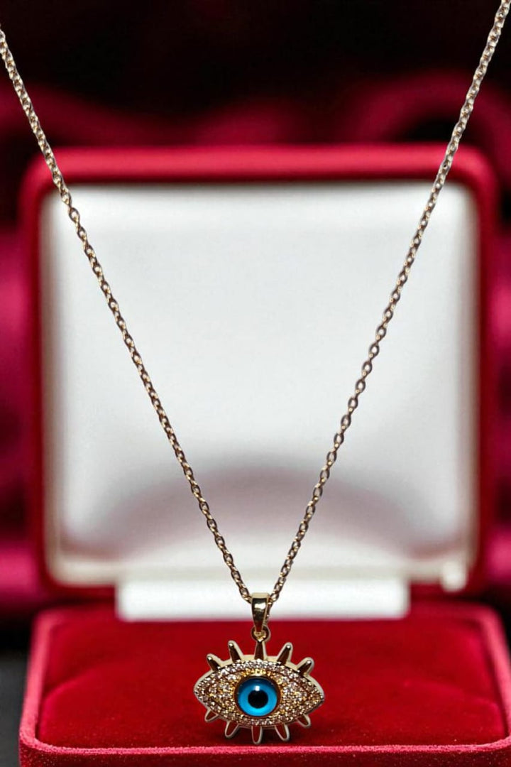 Golden Evil Eye Pendant Necklace