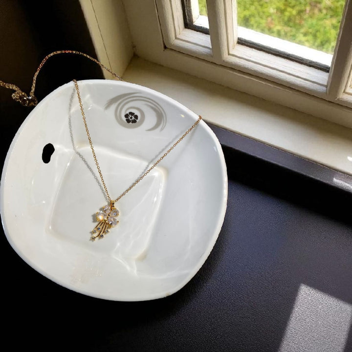 Golden Floral Charm Necklace