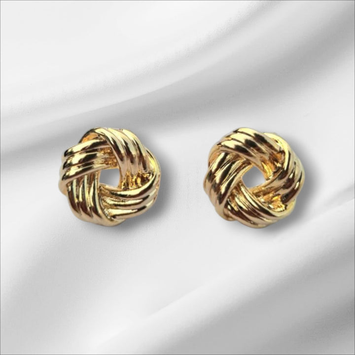 Golden Knot Stud Earrings