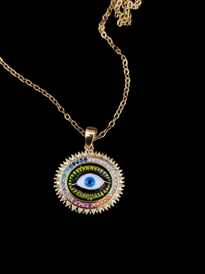 Golden Evil Eye Anti-Tarnish Necklace