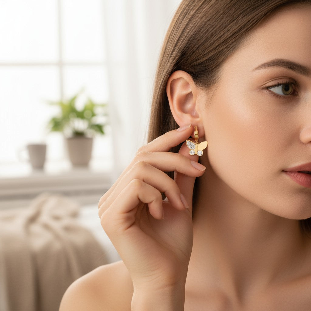 Sparkling Butterfly Hoops