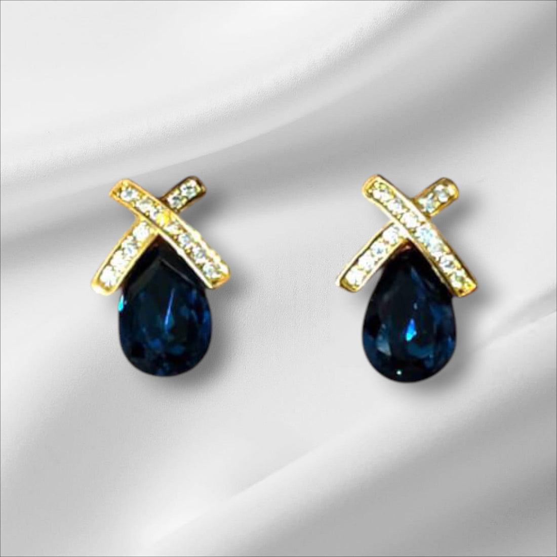 Midnight Elegance Sapphire Drop Earrings