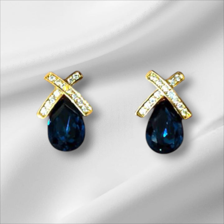 Midnight Elegance Sapphire Drop Earrings