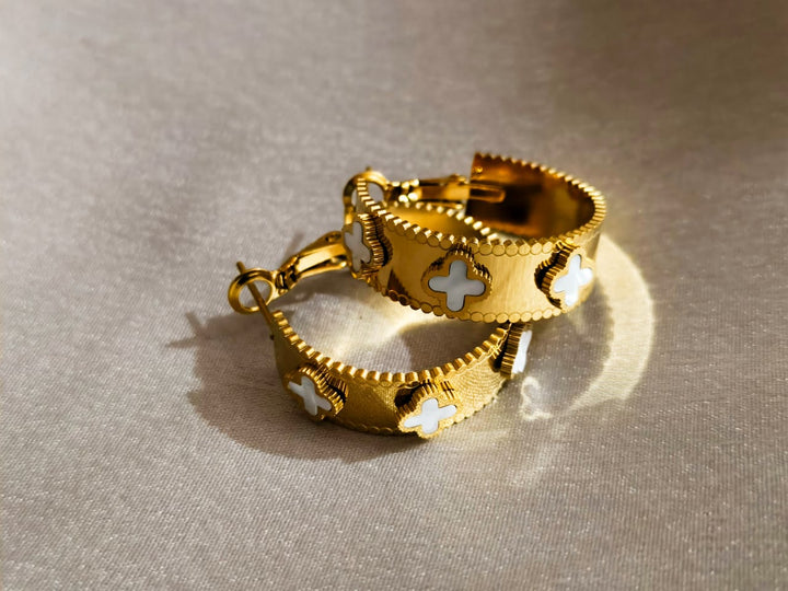 Regal Clover Hoop Earrings