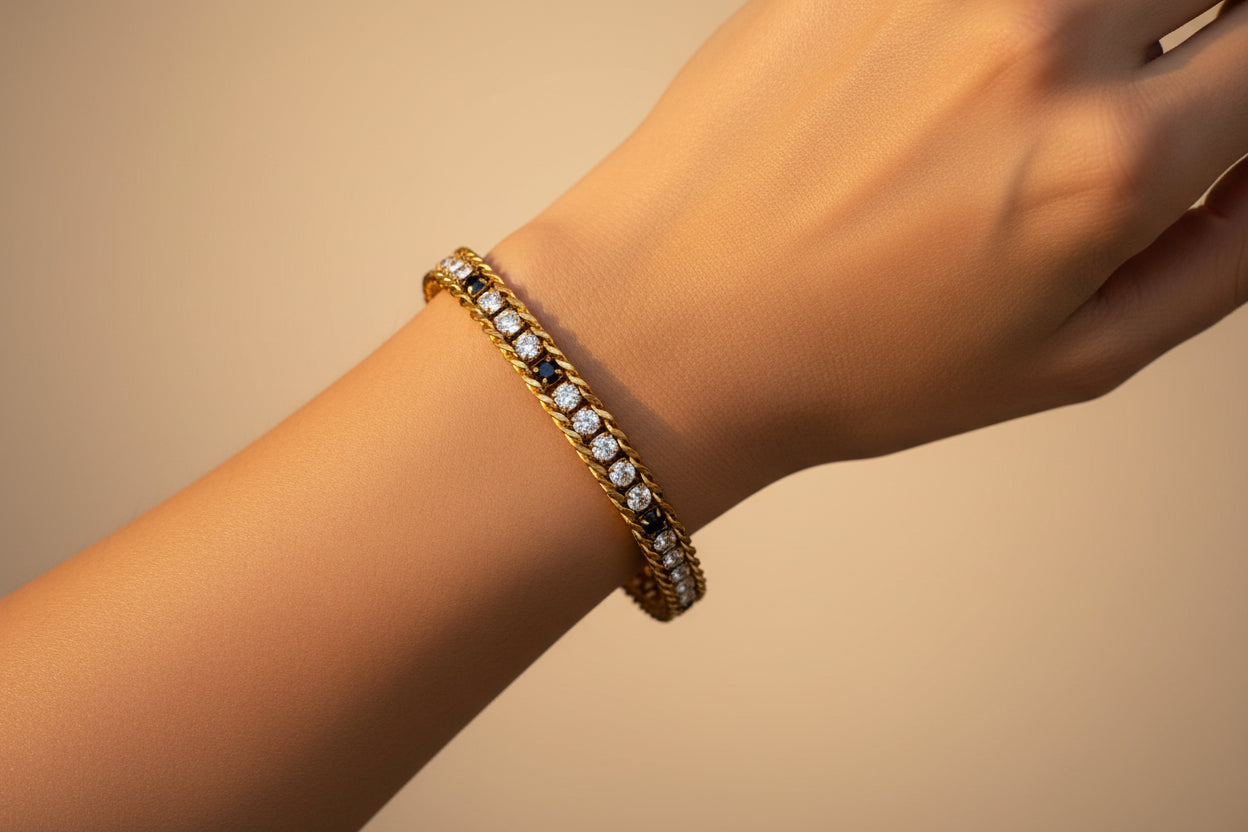 Duet Sparkle Chain Bracelet
