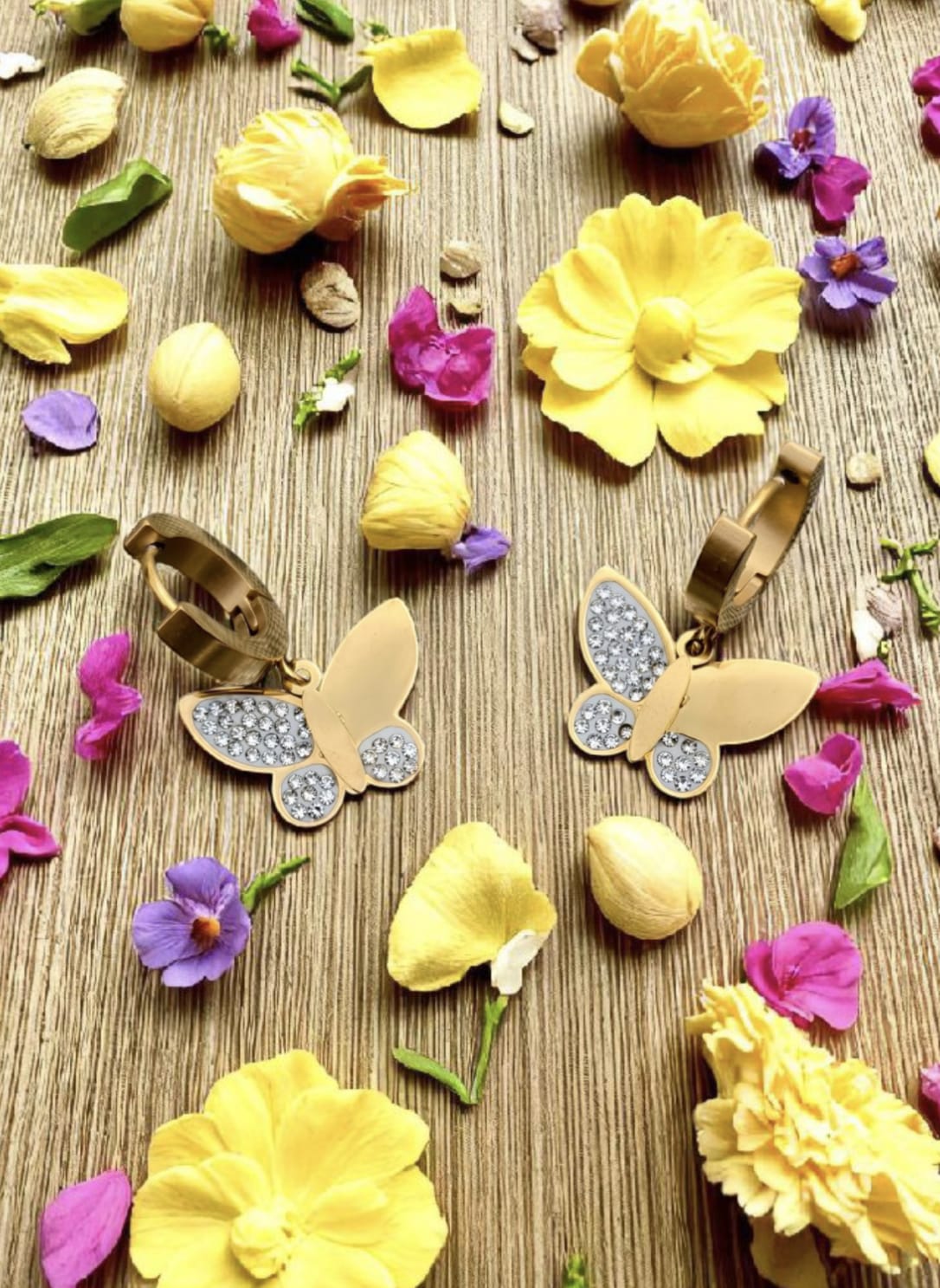 Sparkling Butterfly Hoops