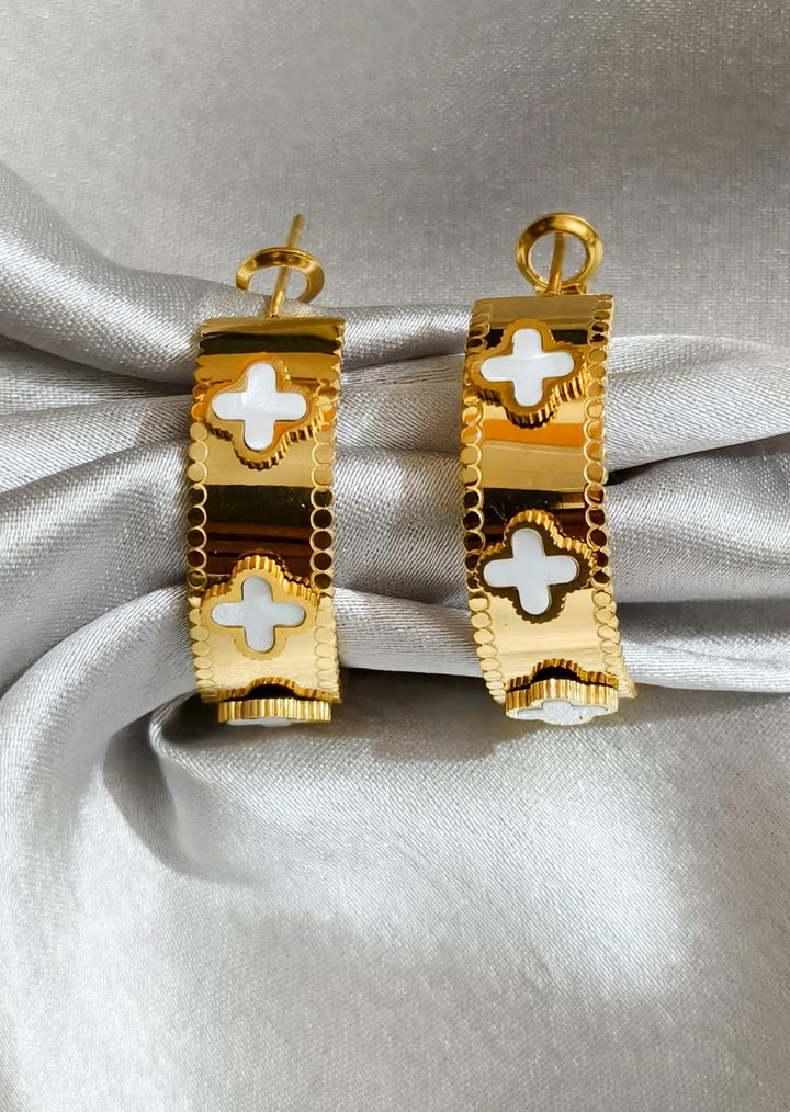 Regal Clover Hoop Earrings