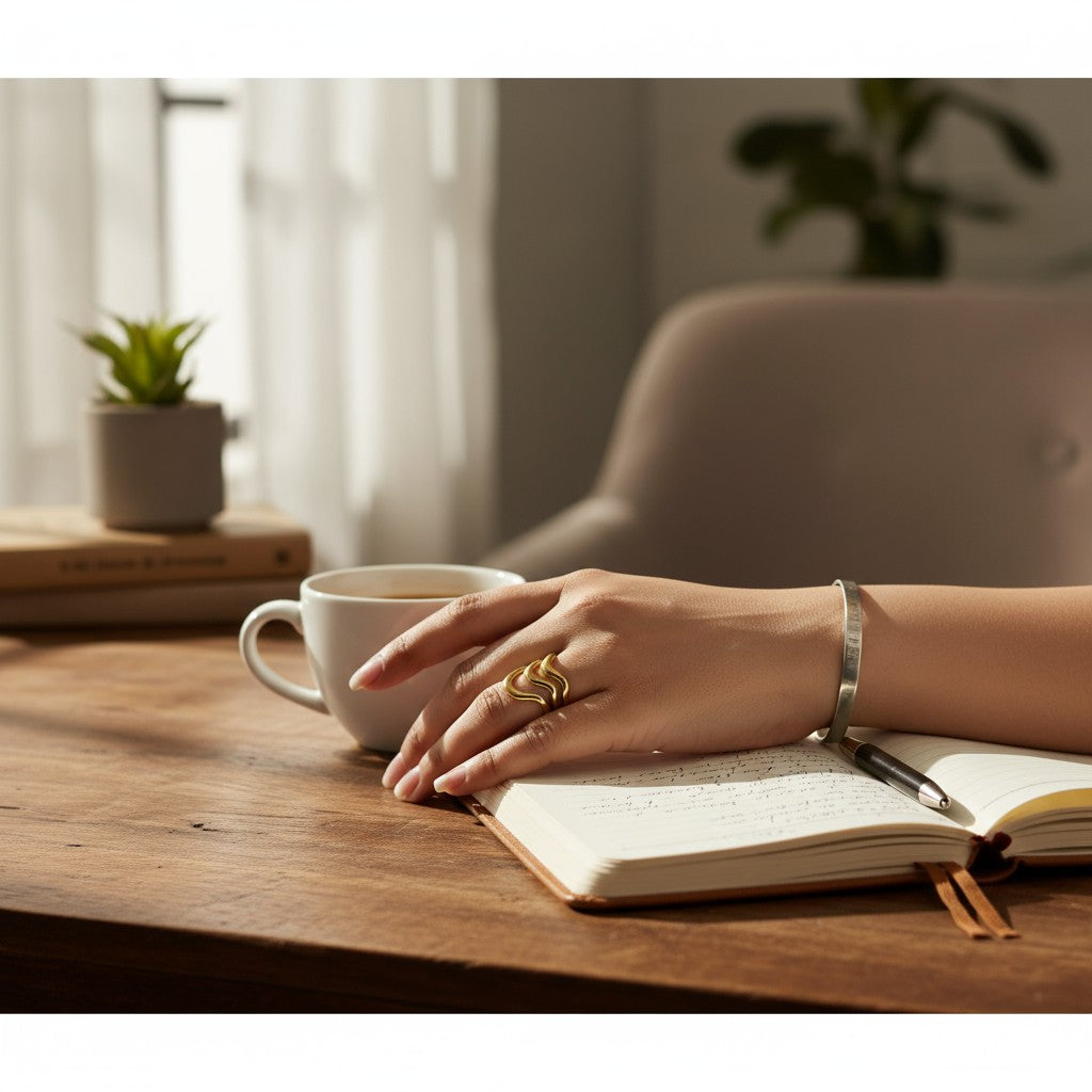 Crescent Stack Ring-18K Gold Plated