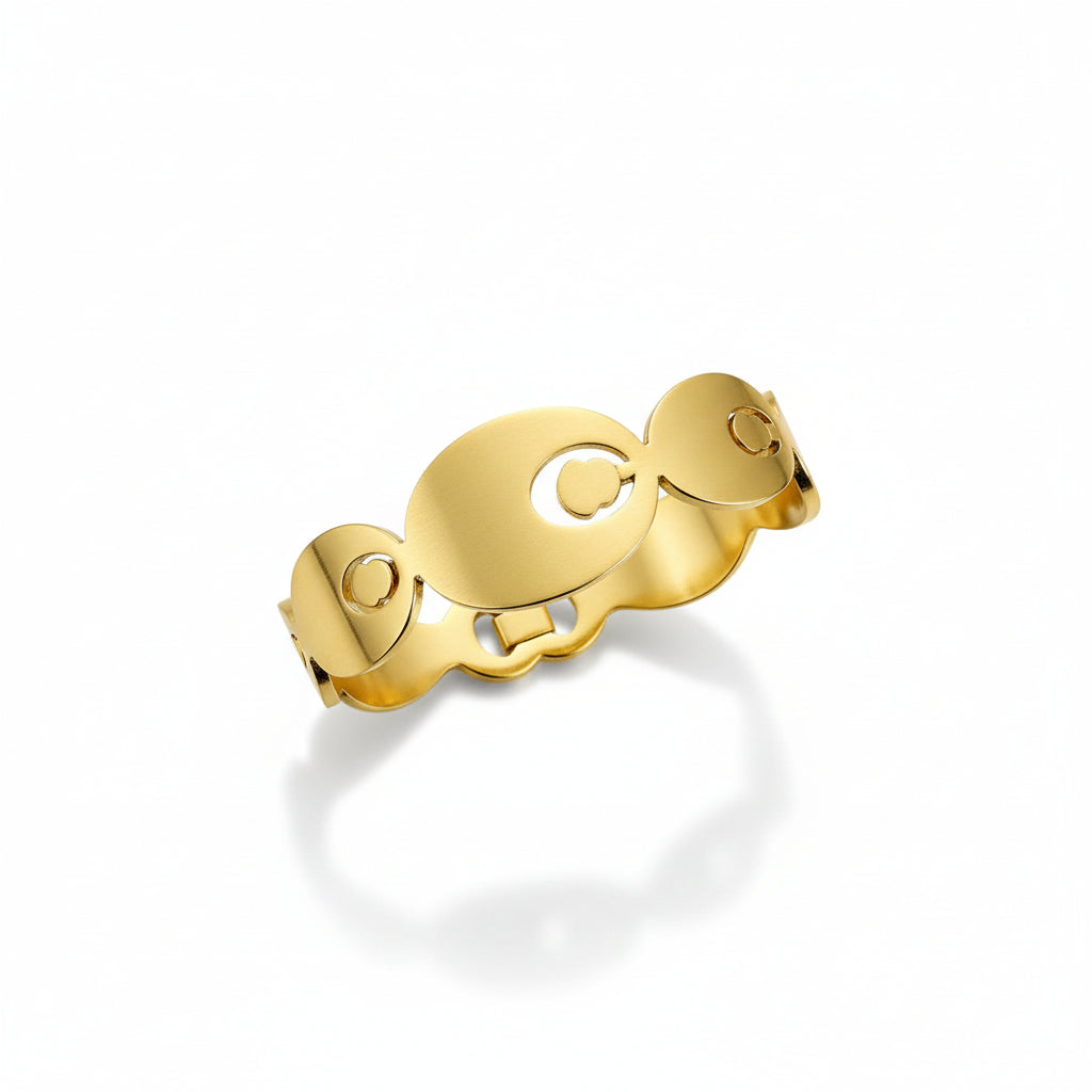 Gold Finish Heart Lock Statement Bracelet for Women | Modern Minimal Bracelet